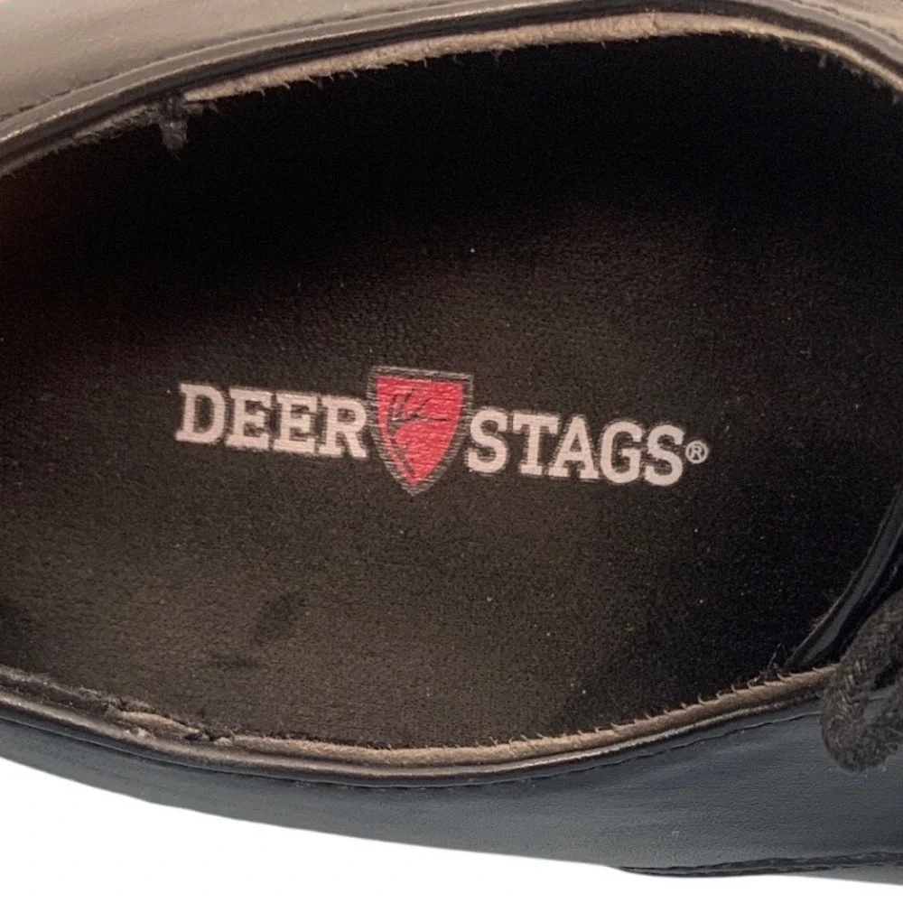 Deer Stags‎ Denny Mens Black Simulated Leather Plain Toe Oxford Shoes Size 6.5 M